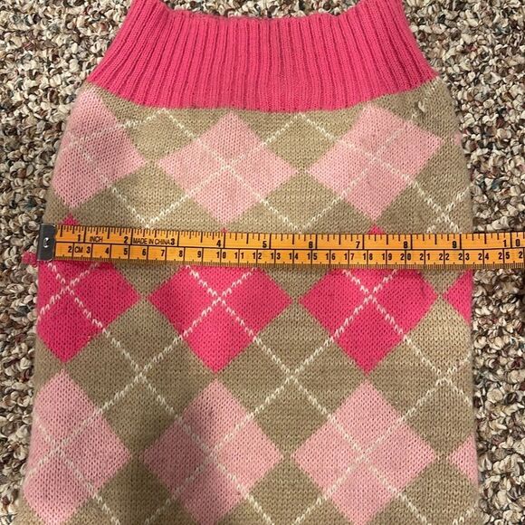 Pink Argyle Pet Sweater by Wag&Bone - Picture 5 of 7